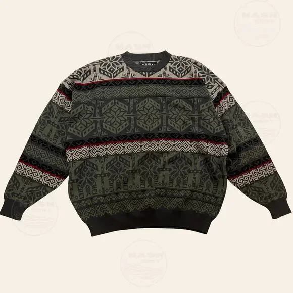 Obermeyer XXL Wool Blend Sweater | Vintage Ski Lodge Geometric Knit NWOT New - Picture 4 of 8